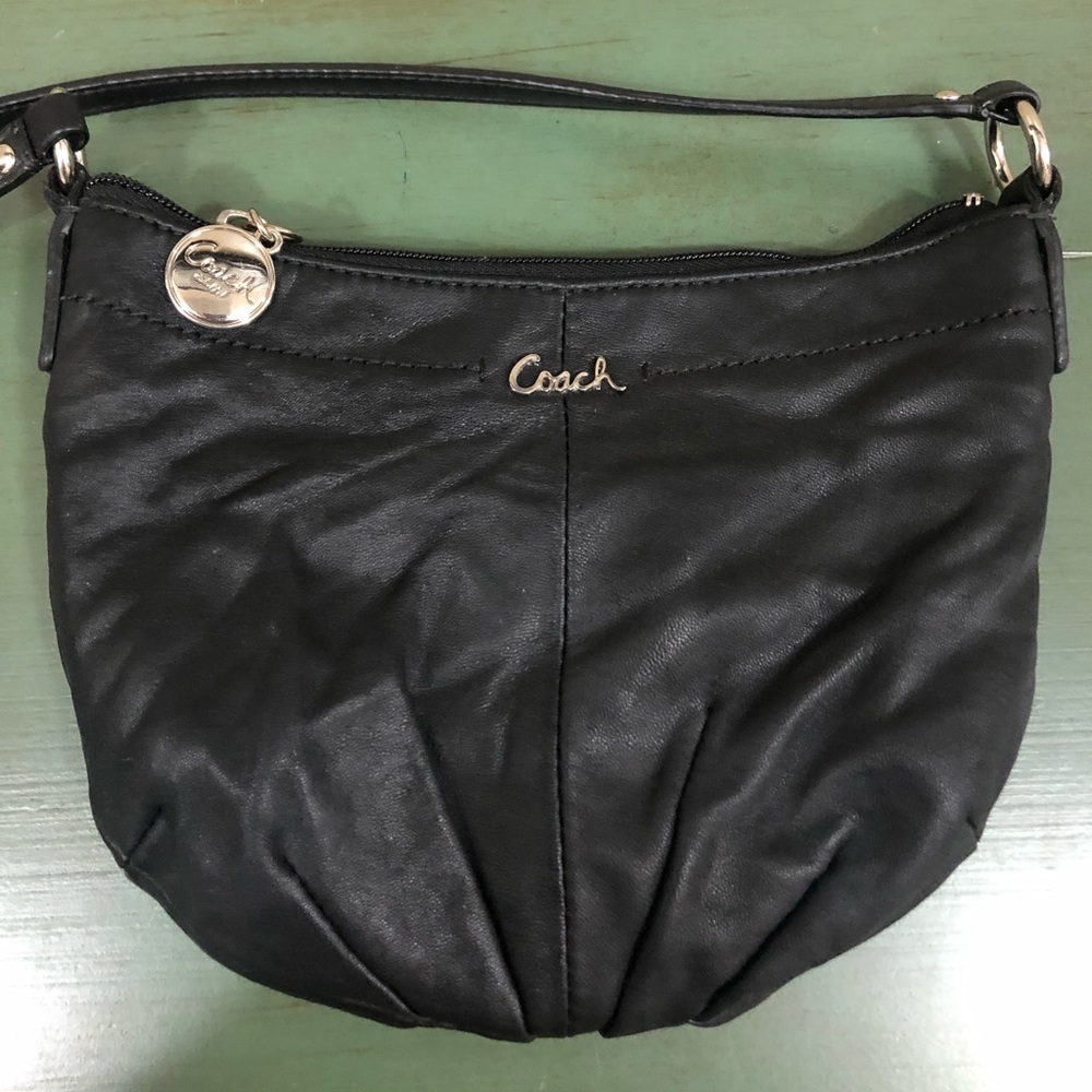 Coach mini crossbody black leather
